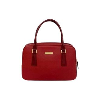Burberry Pre-owned Handbags, female, Red, Size: ONE SIZE Pre-owned Leather Handbag