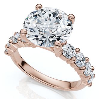 Pompeii3 Certified 3Ct Danica Diamond Engagement Ring 14k Gold or PT Lab Grown