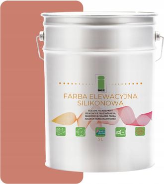 OEM Pintura De Silicona Para Fachadas, Color Salm&oacute;n, 5 Litros, Permeable Al Vapor