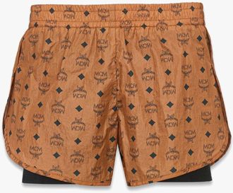 MCM Monogram Print Shorts In Econyl
