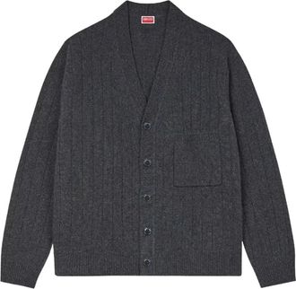 Kenzo Grijze Wollen Vest - Heren - Vesten - Grijs - M - Wol - Truien & Vesten