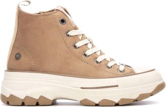 Xti Womens Refresh Lace Up Ankle Booties In Taupe