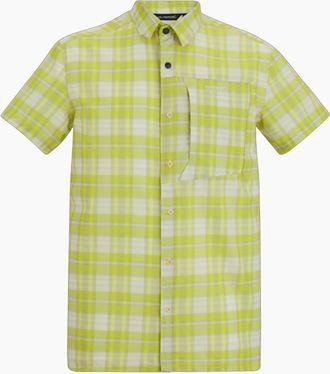 Regatta Mens Regatta Mens Checked Insect Repellent Short-Sleeved Travel Shirt - Yellow - Size: 38/Regular