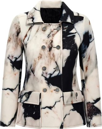 Roberto Cavalli Giacca doppiopetto con stampa - Bianco