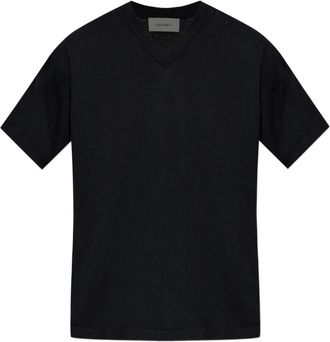 Lisa Yang T-shirt met V-hals en korte mouwen - Heren - T-shirts - Zwart - L - Katoen - Tops