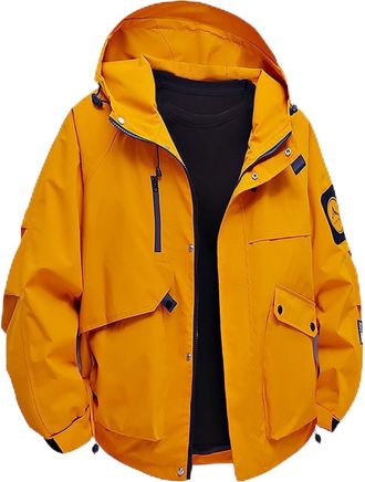 Generic Mens Softshell Jacket Breathable Water Resistant Rain Coat with Pockets Unisex Waterproof Jackets zip Softshell Jackets mens Outdoor Windproof Work Hi