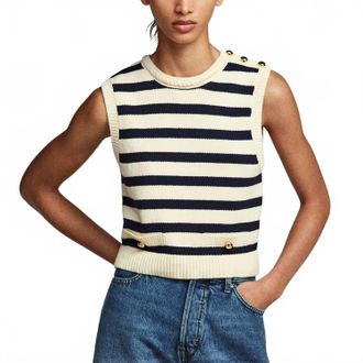 Frame Denim Harbor Vest In Navy Cream