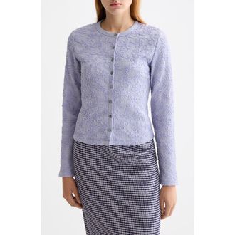 Scotch & Soda Soutache Detail Knit Button-Up Shirt in Languid Lavender at Nordstrom, Size Small