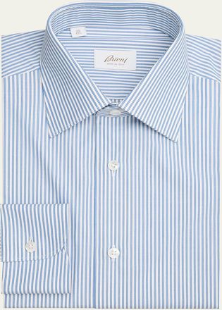 Brioni Mens Cotton Pinstripe Dress Shirt