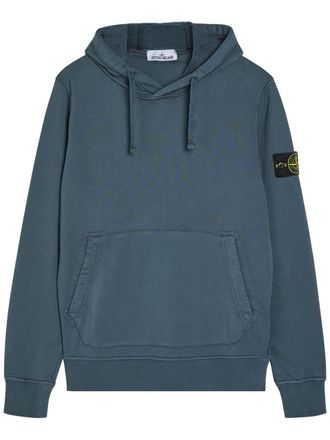 Stone Island Hooded Cotton Sweatshirt - Blue Dark - S