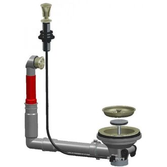 Lira Desag&uuml;e De Fregadero Autom&aacute;tico Di&aacute;metro 114mm, N&iacute;quel Satinado Con Rebosadero Redondo