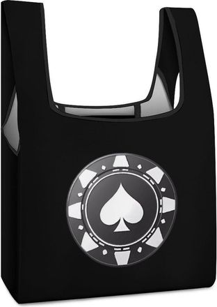 Generic WSOP Poker Reusable Shopping Bags Lightweight Foldable Grocery Bag Polyester Washable Tote Bag