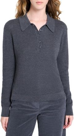 TWP Jorden Thermal Cashmere Polo Sweater in Charcoal at Nordstrom, Size X-Large
