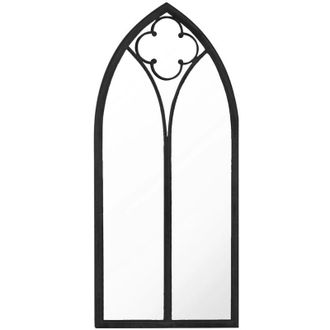 vidaXL Espejo Hierro Negro Para Uso Interior 100x45 Cm Vidaxl