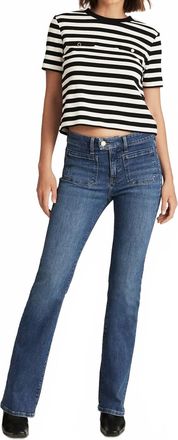 Mavi Vicky Marine Mid Rise Bootcut Jeans In Mid Brushed Gold Premium