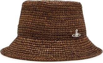 Vivienne Westwood Orb Raffia Bucket hat - Camel - S