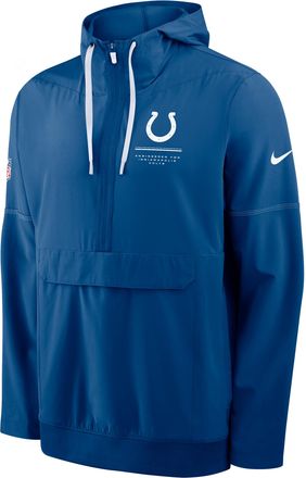 Nike Indianapolis Colts Sideline Anorak Nike Mens NFL 1/2-Zip Hooded Jacket in Blue | 03AT088K98-EKU