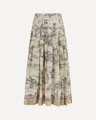 Alemais Scout linen midi Skirt Female 10