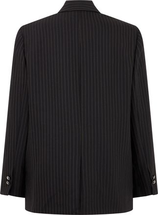 Elisabetta Franchi Striped Wool Blazer - Black