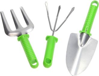 Trade Shop Trade Shop - Set 3 Pezzi Utensili Giardinaggio Rastrello Pala Maniglia Manutenzione Giardino