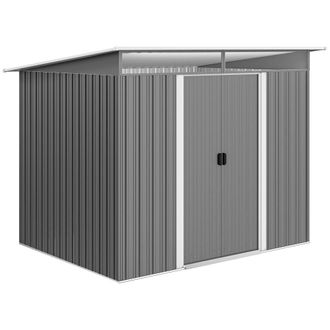 OUTSUNNY Caseta de jard&iacute;n 260x194x200 cm gris