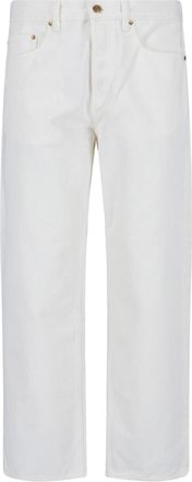 Golden Goose Straight-Leg White Jeans with Five-Pocket Design