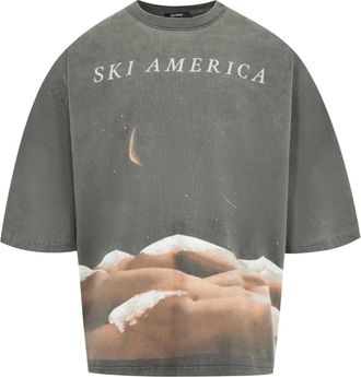 Willy Chavarria T-shirt Buffalo con stampa - Grigio