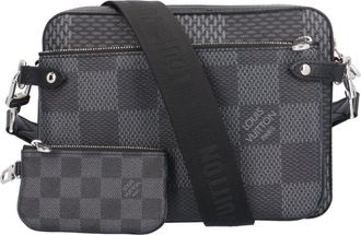 Louis Vuitton Black Gray Damier Graphite Shoulder Bag (Pre-Owned)