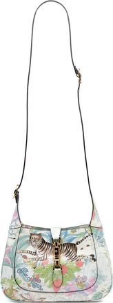 Gucci Pre-owned Womens Small Calfskin Tiger Jackie 1961 Crossbody - Light Grey Leather - One Size