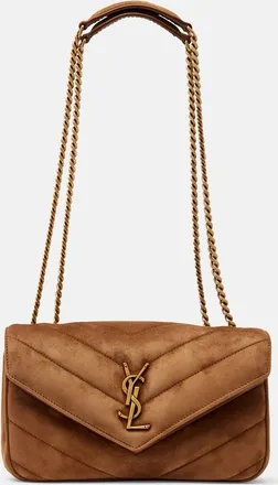Saint Laurent Borsa a spalla Loulou Small in suede matelass&eacute;