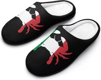 Generic Italian Flag Crab Mens Slippers Comfortable And Non-slip Cotton Slipper Shoe for House