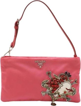 Prada Pre-owned Shoulder Bags, female, Pink, Size: ONE SIZE Pre-owned Vintage Shoulder Bag