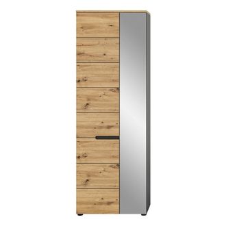 Calicosy Armario ropero 2 puertas con 1 espejo l65 cm - Efecto Madera clara