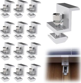 OEM 12 Piezas De Soporte De Montaje De Panel Solar De Aluminio, Soporte De Montaje De Panel Solar En Forma De Z, Para Panel Solar De 40 Mm, Con Tuercas Y 