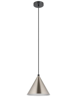 Eglo Eglo Narices 1 Light Mini Pendant With Black Finish & Matte Nickel Metal Shades