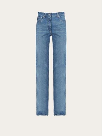 Ferragamo WomenS Light Blue Cotton Trousers, Size 44