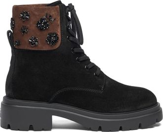 Stuart Weitzman Hudson Lite Lace-Up Bootie - Dames - Veterlaarzen - Zwart - 35 EU - Leer - Schoenen