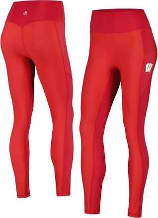 KADYLUXE Womens Red Wisconsin Badgers 7/8 Mixed Media Pocket iLeggings at Nordstrom, Size Medium