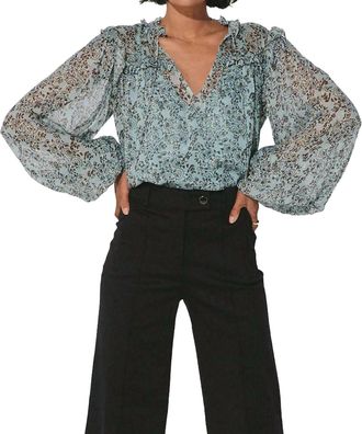Cleobella Loretta Blouse In Iris Floral Print