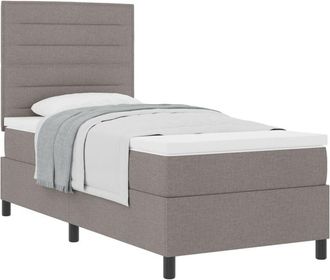 vidaXL Box Spring Bed with Mattress Taupe 80 x 200 cm Fabric vidaXL