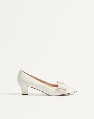 Valentino Garavani Bowow Pump In Kidskin 45Mm Woman IVORY 35.5