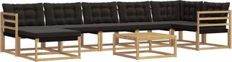 vidaXL Conjunto De Sof&aacute;s De Exterior 8 Uds. Blanco Y Negro Vidaxl