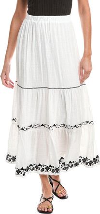 Max Studio Embroidered Tiered Maxi Skirt