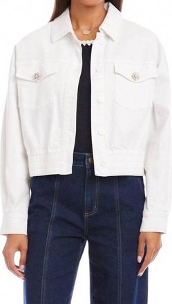 Karen Kane Novelty Button Jean Jacket In Off White