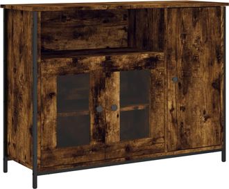 vidaXL Aparador Madera De Ingenier&iacute;a Roble Ahumado 100x35x75 Cm Vidaxl