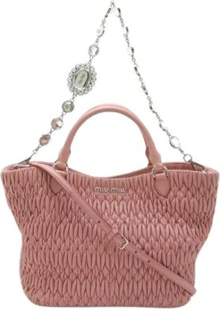 Miu Miu Pre-owned Matelasse Nappa 2way Bag - Dames - Vintage Handtas - Roze - ONE Size - Leer - Vintage