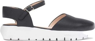 Wonders Urban Babi Sandaal met Zijgesp Sluiting - Dames - Sandalen - Zwart - 37 EU - Wol - Schoenen
