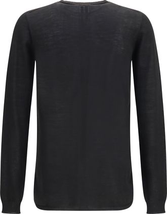 Rick Owens Mens Biker Level Sweater Black Merino Wool Ovis Aries