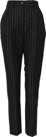 Dolce & Gabbana High Waist Tapered Pants - Dames - Slim Fit Broeken - Zwart - S - Katoen - Broeken