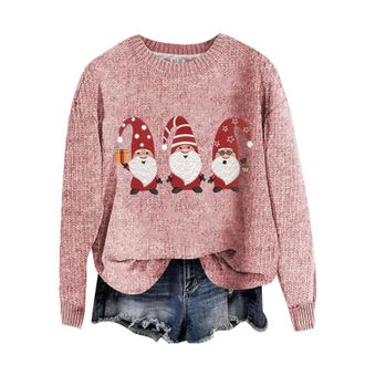 Generic Womens Christmas Sweatshirts Xmas Jumper Oversized Autumn Long Sleeve Crewneck Plus Size Hoodies Tops Casual Loose Dress Pullover Christmas Long Sleev